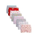 Kız Çocuk Beyaz Pamuklu Desenli 6lı Boxer, KARMA, 3-4 Yaş