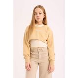 Kız Çocuk Bisiklet Yaka Baskılı 2'li Sweatshirt