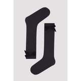 Kız Çocuk Black Ribbon Pantolon Çorabı - Siyah - 27 - 30