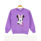 Kız Çocuk Bluz Minnie Baskılı Kışlık 2 İplik Şardonlu