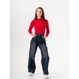 Kız Çocuk Boğazlı Fitilli Body (Kırmızı)