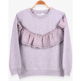 Kız Çocuk Breeze Sweatshirt Güpürlü Gri Melanj (6-12 Yaş) - 8 Yaş