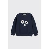 Kız Çocuk Çiçek Aplike Detaylı Lacivert Sweatshirt 8 Yaş (128 cm)