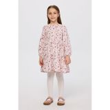 Kız Çocuk Çiçek Desenli Ekru Elbise 12 Yaş (152 cm)