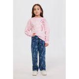 Kız Çocuk Çiçek Desenli İndigo Kot Pantolon 6 Yaş (116 cm)