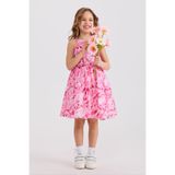 Kız Çocuk Çiçek Desenli Pembe Elbise 12 Yaş (152 cm)