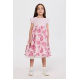 Kız Çocuk Çiçek Desenli Pembe Elbise 9 Yaş (134 cm)