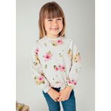 Kız Çocuk Çiçekli Sweatshirt Krem - Yeşil - 7 Yaş