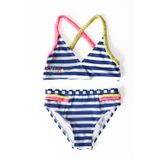 Kız Çocuk Çizgili İpleri Renkli Bikini Takım