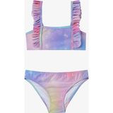 Kız Çocuk Crazy Fırfırlı Bandeau Bikini Takımı - Renkli - 5 - 6 Yaş