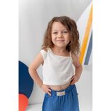 Kız Çocuk Crop Atlet - Ekru - 9 - 10 Yaş