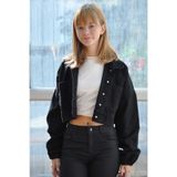 Kız Çocuk Crop Jean Kot Ceket