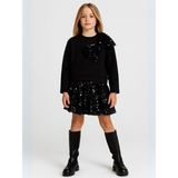 Kız Çocuk Dalgıç Kumaş Pullu Sweatshirt - Siyah - 14 Yaş