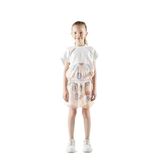 Kız Çocuk Desenli Kanguru Cepli Kapüşonlu Ekru Sweatshirt 4 Yaş (104 cm)