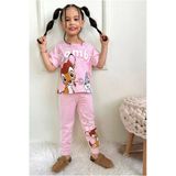 Kız Çocuk Desenli Kısa Kollu Tshırt Pijama 2'Li Takım