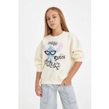 Kız Çocuk Disney Lilo & Stitch Relax Fit Bisiklet Yaka Sweatshirt