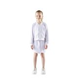 Kız Çocuk Dokulu Fermuarlı Beyaz Sweatshirt 6 Yaş (116 cm)