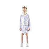 Kız Çocuk Dokulu Fermuarlı Beyaz Sweatshirt 8 Yaş (128 cm)