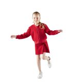 Kız Çocuk Dokulu Fermuarlı Kırmızı Sweatshirt 7 Yaş (122 cm)