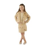 Kız Çocuk Düğmeli Bej Ceket 5 Yaş (110 cm)