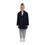 Kız Çocuk Düğmeli Lacivert Kaban 9 Yaş (134 cm)