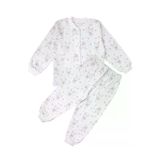 Kız Çocuk Ekru Tavşan Desenli Çıtçıtlı Pijama Takımı