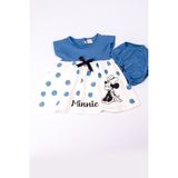 Kız Çocuk Elbise Minnie Mouse Baskılı Puantiyeli B3 - 6 Ay - Mavi