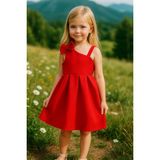 Kız Çocuk Elbisesi Abiye - 6 - 7 Yaş - Kırmızı