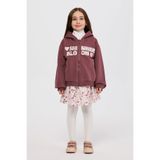 Kız Çocuk Fermuarlı Bordo Sweatshirt 5 Yaş (110 cm)