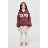 Kız Çocuk Fermuarlı Bordo Sweatshirt 8 Yaş (128 cm)