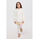 Kız Çocuk Fermuarlı Ekru Sweatshirt 9 Yaş (134 cm)