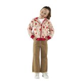 Kız Çocuk Fermuarlı Elma Desenli Bej Sweatshirt 5 Yaş (110 cm)