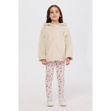 Kız Çocuk Fermuarlı Kalp Detaylı Bej Sweatshirt 12 Yaş (152 cm)