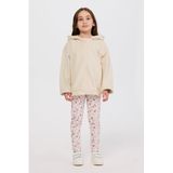 Kız Çocuk Fermuarlı Kalp Detaylı Bej Sweatshirt 8 Yaş (128 cm)