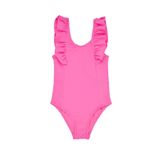 Kız Çocuk Fırfır Detaylı Mayo Pembe Pembe 4-5 Yaş