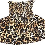 Kız Çocuk Fırfırlı Leopar Pamuklu Kumaş Etek