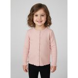 Kız Çocuk Fitilli %100 Pamuklu Düğmeli Hırka - Pembe - 8 - 9 Yaş