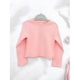 Kız Çocuk Fitilli Crop Bluz (Pembe)