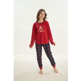 Kız Çocuk Garson Uzun Kol Kırmızı Pijama Takım C4T4N7O8 KIRMIZI 176/15-16 YAŞ