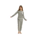 Kız Çocuk Garson Uzun Kol Polar Gri Melanj Pijama Takım C0T5N7O8 GRİ MELANJ 152/11-12 YAŞ