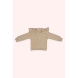 Kız Çocuk Geniş Yaka Detaylı Fermuarlı Bej Sweatshirt 5 Yaş (110 cm)
