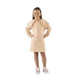 Kız Çocuk Geniş Yaka Detaylı Fermuarlı Bej Sweatshirt 8 Yaş (128 cm)
