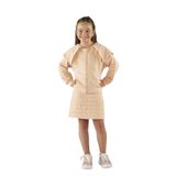 Kız Çocuk Geniş Yaka Detaylı Fermuarlı Somon Sweatshirt 7 Yaş (122 cm)