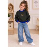 Kız Çocuk Güneş Baskılı Üç Ip Sweatshirt - 02-Haki - 2 - 3 Yaş