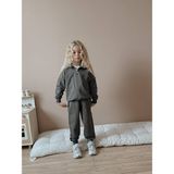 Kız Çocuk Half Zip Femuarlı Sweatshirt Kışlık Eşofman Takım - Koyu Yeşil - 5 - 6 Yaş