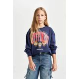 Kız Çocuk Harry Potter Relax Fit Bisiklet Yaka Sweatshirt