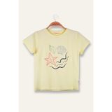 Kız Çocuk Hawaı Baskılı T-Shirt - Sarı - 5 - 6 Yaş