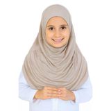 Kız Çocuk Hazır Başörtüsü Pratik Penye Şal Tesettür Giyim Açık Vizon