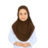 Kız Çocuk Hazır Başörtüsü Pratik Penye Şal Tesettür Giyim Kahverengi