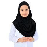 Kız Çocuk Hazır Başörtüsü Pratik Penye Şal Tesettür Giyim Siyah